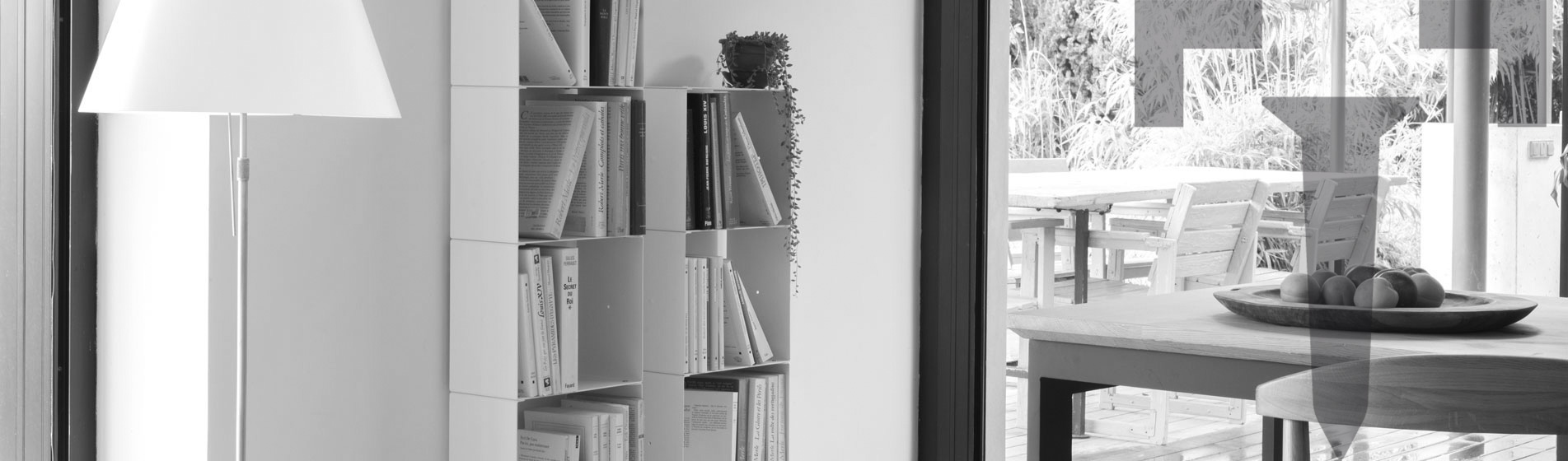 Rangement bibliothèque blanche