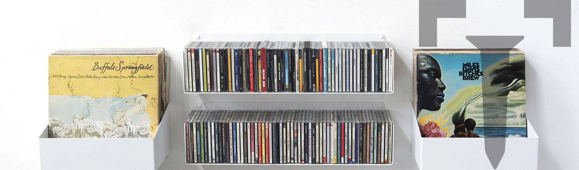 Grande étagère range cd 3 niveaux