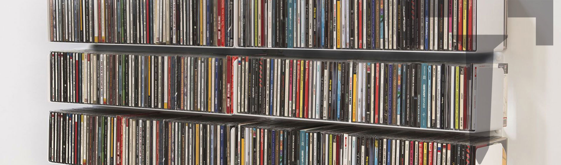 Grande étagère range cd grise