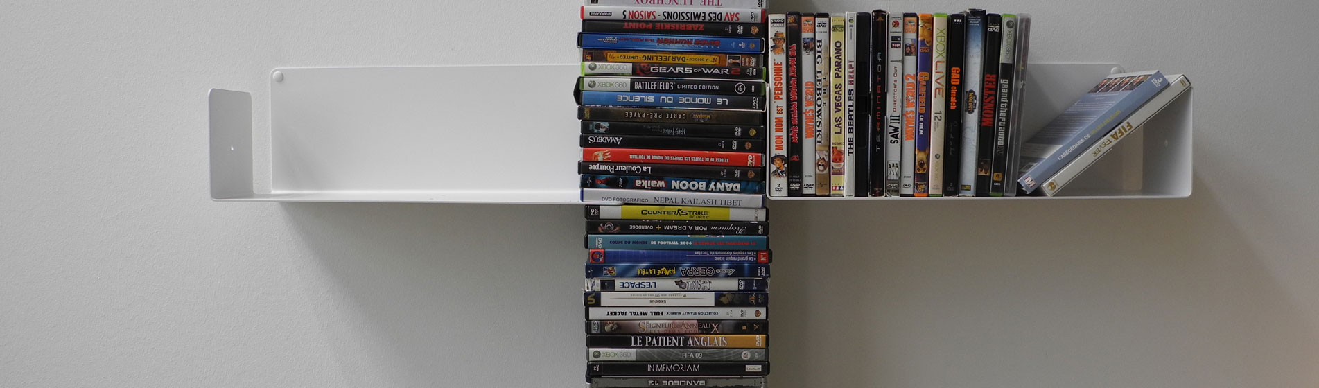 Présentoir étagère range dvd fixations invisibles