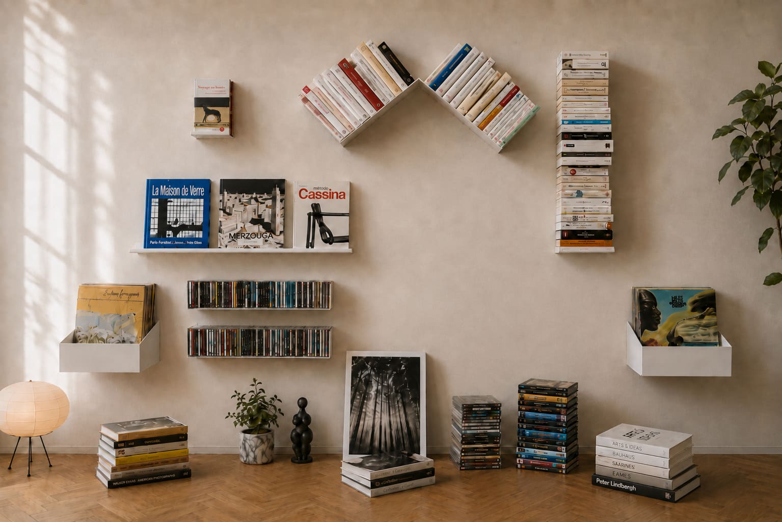 Différents types d’étagères murales pour ranger livres, vinyles, CD et objets décoratifs